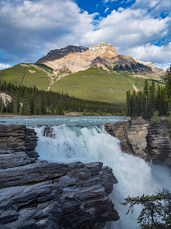 Athabasca Falls with Mount Kerkeslin