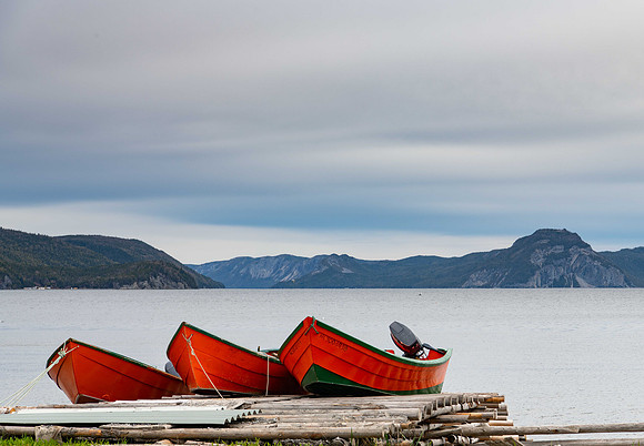 Three Dories at Cox's Cove