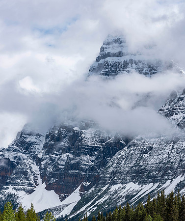 Mt. Chephren in the Clouds