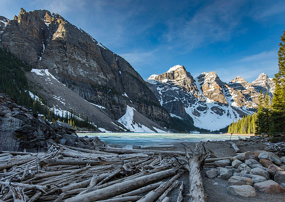 Moraine Lake Outlet View in Spring